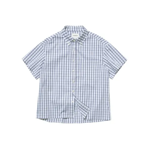 COUNTRY MOMENT Рубашка Унисекс Синие-Белые Клетка