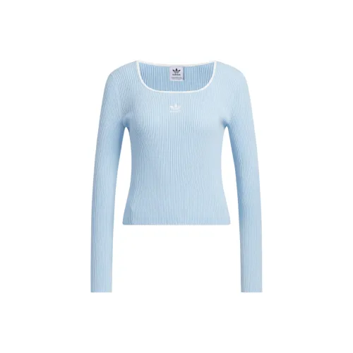 Adidas Originals Adicolor FW24 LS Свитер Трикотаж Женский Розовый Синий