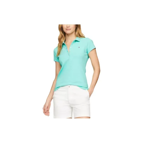 Tommy Hilfiger Slim Fit Эластичное Поло Женское Светло-Зеленое