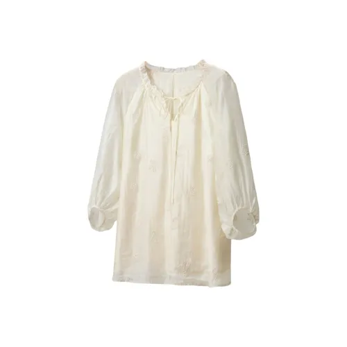 XIAFANNI Экрю Женские Рубашки