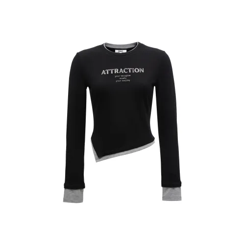 ONLY Обычный Плечо T Рубашка Mock Два Штуки Базовый слой Женские