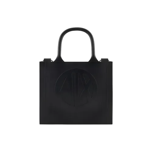 ARMANI EXCHANGEAE PVC Tote Bag Shopping Bag Single Shoulder Bag Women's Black