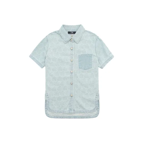 LI NING 1990 Рубашка Женская Церулеан Синий