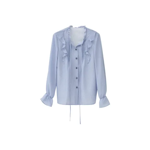 ANNECHEN Рубашка Женская Небесно-Синий
