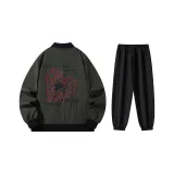 Комплект одежды (Армейский зеленый топ + черные штаны)