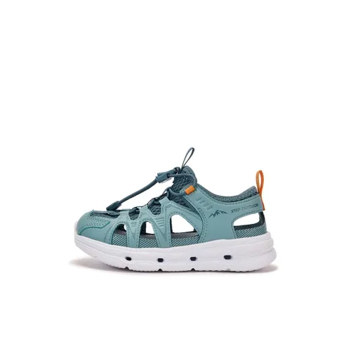 XTEP Slip-resistant Дышащие Амортизирующие Низкие Топы Сандалии Сумерки Циановый Серебряный Рыбка Циановый Детский