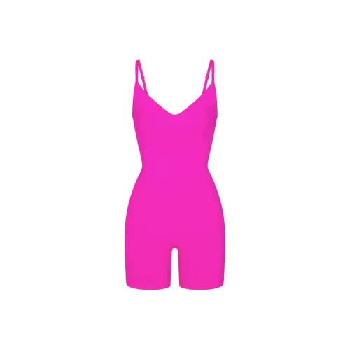 SKIMS Мягкий Сглаживающий Бесшовный Комбинезон CAMI ONESIE Женские Фуксия Фуксия