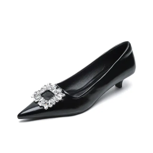 QITUMAUL Узкий каблук Высокие каблуки Женские Черный