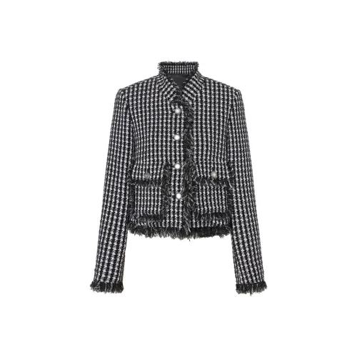 MOCO Куртки и Пальто Женские Черный Белый Клетка