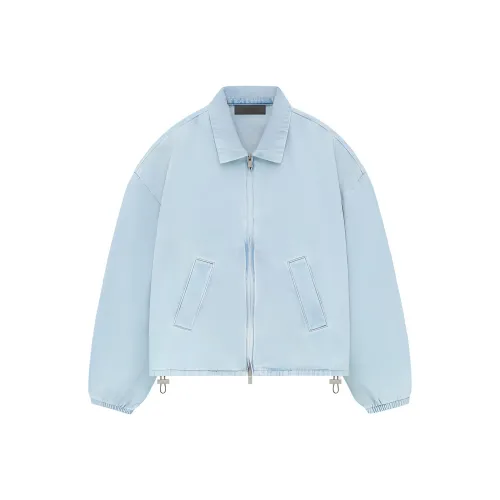 Fear of God Essentials SS24 WOMEN'S Shell Bomber Куртки Пальто Женские Свет Выстиранный Деним