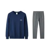 Темно-синий топ + темно-серые штаны