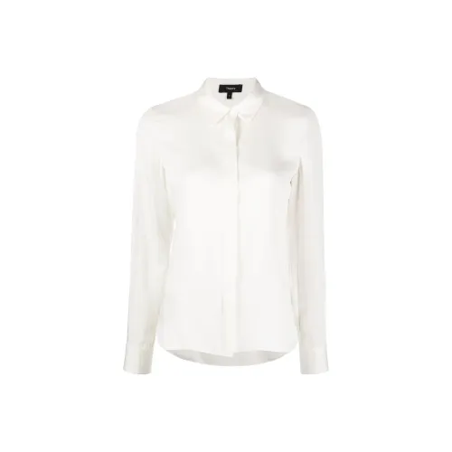 THEORY SS23 Cloud Silk Series Белые Женские Рубашки