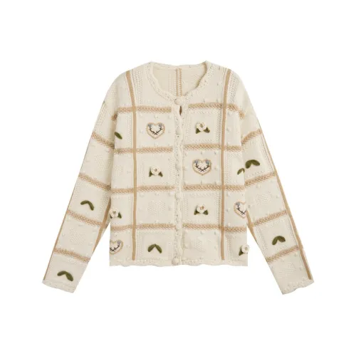 ZIHAN Трикотаж Женский Бежевый с Вышивкой