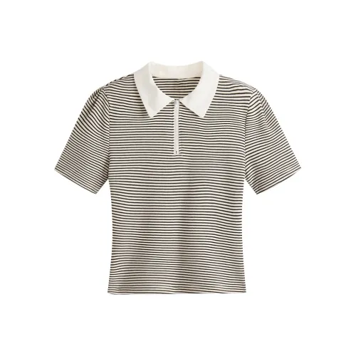 HANDAIWEI T-рубашка Женская Абрикос Черный