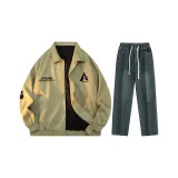 Комплект одежды (Топ в горошек зеленый + Штаны в винтажном синем)