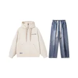 Комплект (Хаки топ + Темно-синие джинсы)