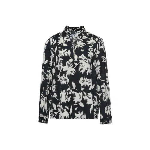 GOELIA Рубашка Женская Черная с принтом