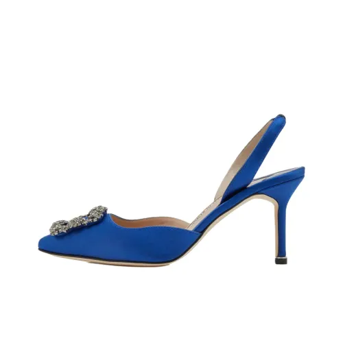 MANOLO BLAHNIK Hangisli Узкий каблук Высокие каблуки 7 см Женские Синий