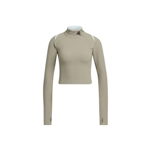 Adidas FW24 Рукав реглан T-рубашка Женская Земляной умбра