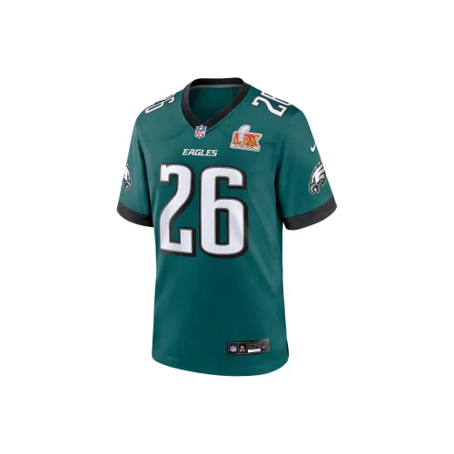 nike NFL Саакон Баркли Филадельфия Иглз Супер Боул LIX Регби Джерси Мужской Зеленый