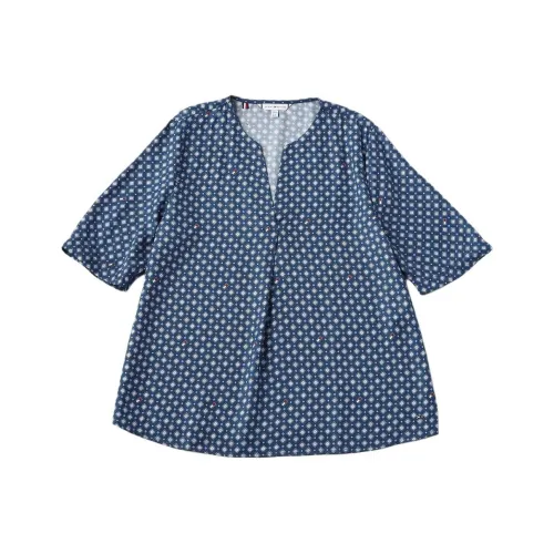 Tommy Hilfiger FOULARD STP V-Neck SS BLOUSE Рубашка Женская Многоцветная