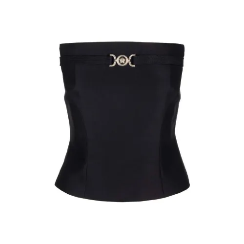 VERSACE Без бретелек Топ Женский Черный