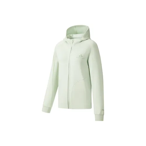 LINING Fitness Series Бледно-зеленый Белый цвет нефрита Женские Толстовки