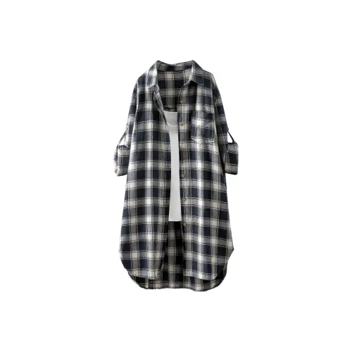 Cypress House Рубашка Женская Темно-Синяя Клетка