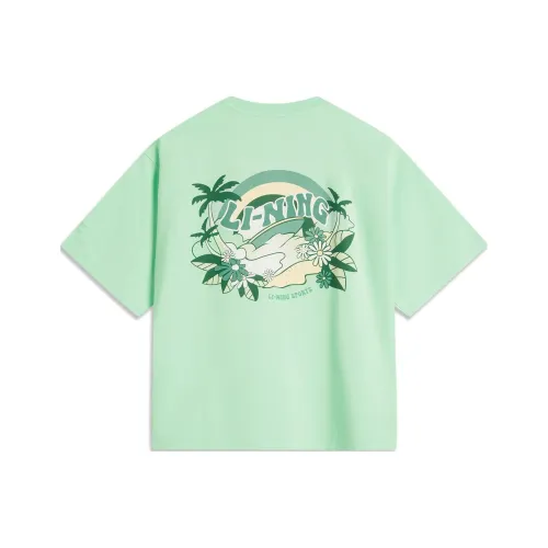 LINING Sports Trend Series T-Shirt Женская Охлаждающая Зеленая