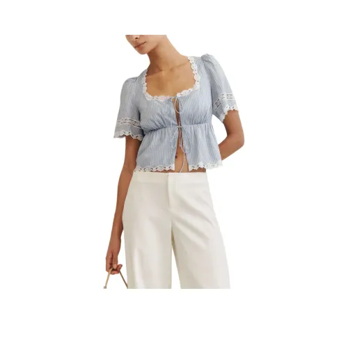 REFORMATION Margot Топ T Рубашка Женская Синяя