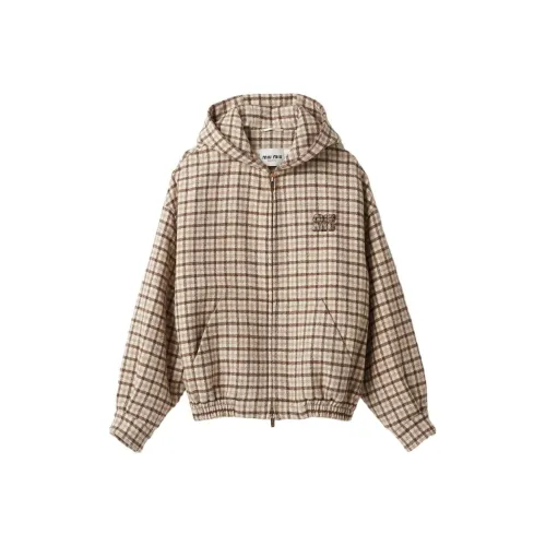 MIU MIU FW23 Куртки и Пальто Женские Какао-Коричневый