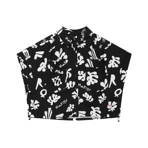 FILA X THE MET Co Брендированная Серия Рубашка Женская С Полным Принт
