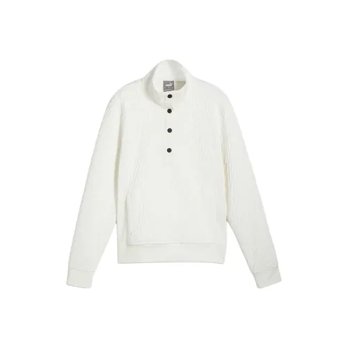 PUMA x Golf Jacquie Snap Пуловер Трикотаж Женский Теплый Белый