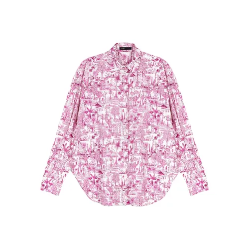 Maje Рубашка Женская Париж Розовый С принтом