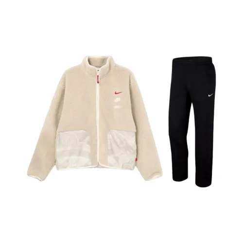 Nike Набор Пляж Белый Топ + Черные Штаны Мужской Повседневный Спортивный Комплект