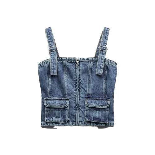 ZARA Синие Женские Камисоли
