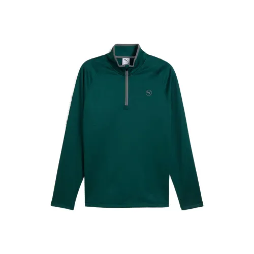 PUMA GolfQuarter Zip Гольф Одежда Мужская Темно-Зеленая