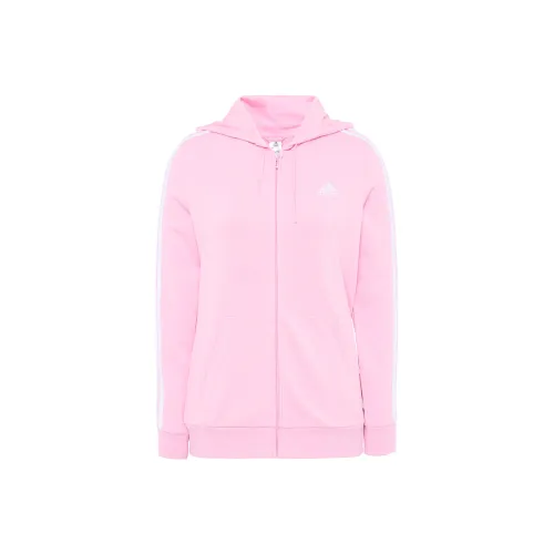 Adidas Essentials Full Zip Hoodie Куртки Пальто Женские Розовый