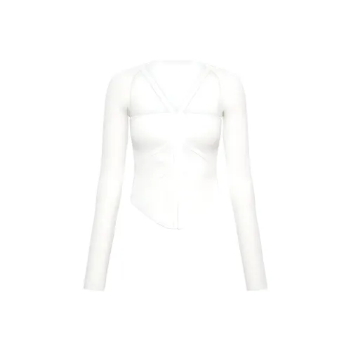 DION LEE Слоновая кость Женские Топы без бретелек