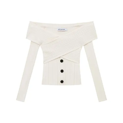 Self Портрет Трикотаж Женский Айвори Белый