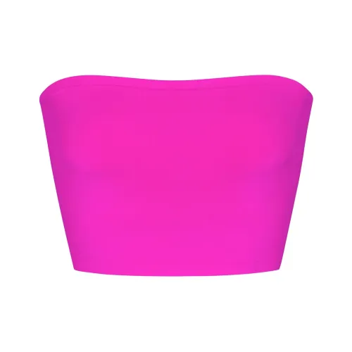 SKIMS Мягкий Сглаживающий Бесшовный Укороченный Топ TUBE Без бретелек Топ Женский Фуксия Фуксия