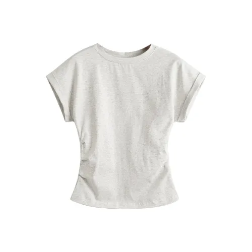 HANDAIWEI Стандартная T-рубашка Женская Светлый Фотиния Серый