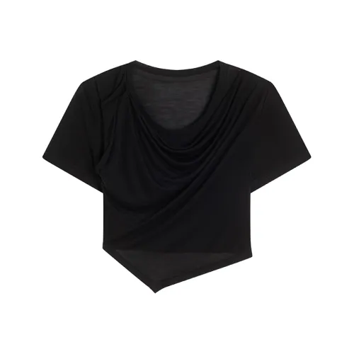 Ouyang Черные Женские Футболки