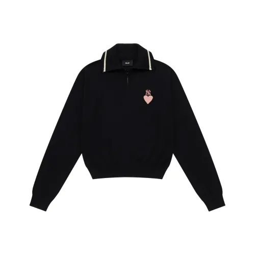 Mlb Base Logo New York Yankees Heart Collection Трикотаж Женский Черный