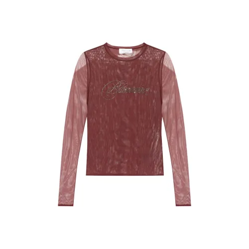Blumarine T-рубашка женская бордового цвета