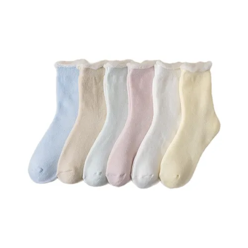 H YXIANG Носки Crew Женские 6 пар смешанные цвета