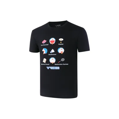 Виктор X DUOLA A MENG LIANMINGKUAN Victor X Doraemon Collaboration Collection Бадминтон Джерси Унисекс Черный