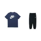 Темно-синий синий топ + черные штаны