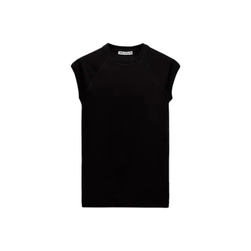 ZARA Черные Женские Т-рубашки