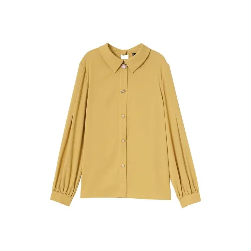OUNIXUE Желтые Женские Рубашки